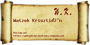 Watzek Krisztián névjegykártya